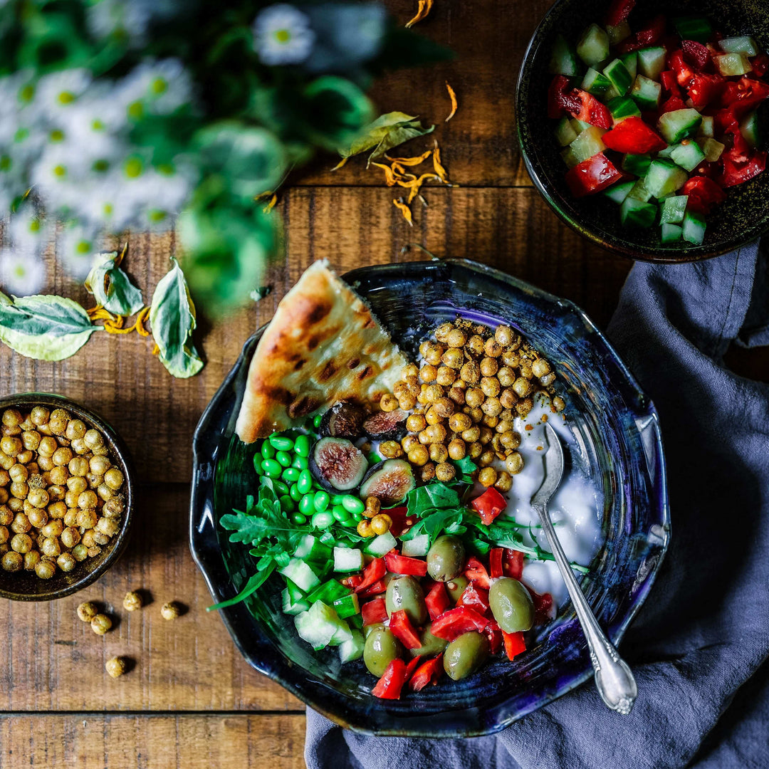 Mediterranean Chickpea Salad with Garlic Toast as a side